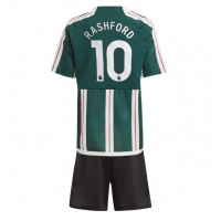 Manchester United Marcus Rashford #10 Udebane Trøje Børn 2023-24 Kortærmet (+ Korte bukser)
